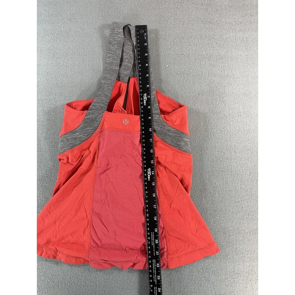 Lululemon Tank Top Womens 4 Red Built In Bra‎ Crossback Yoga Athletic Running